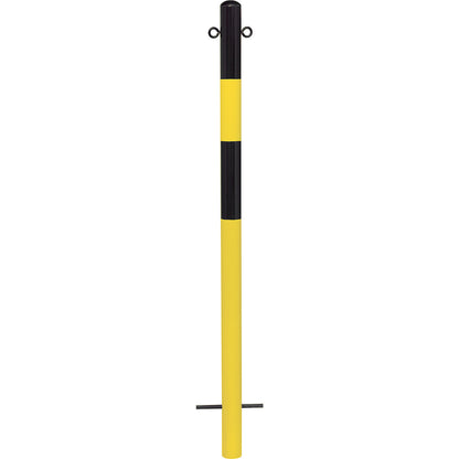 Bollard Morion, for setting in concrete, Ø 60 mm, painted black/yellow, 2 eyelets.