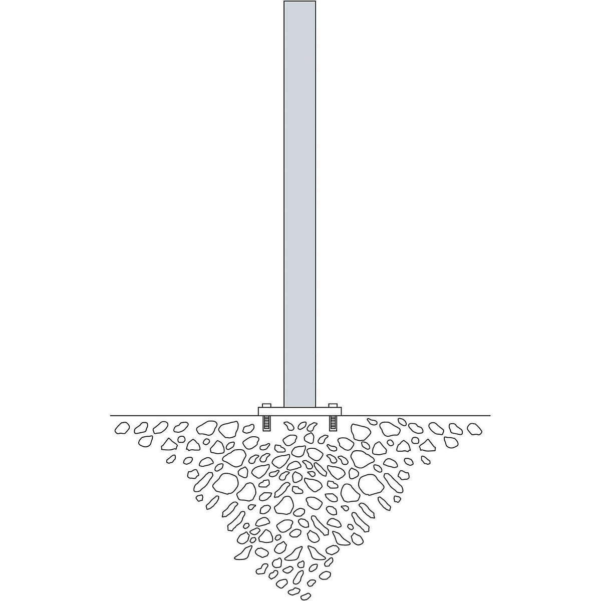 Bollard Morion, for bolting in place, Ø 90 mm, hot dip galvanised, 2 eyelets.