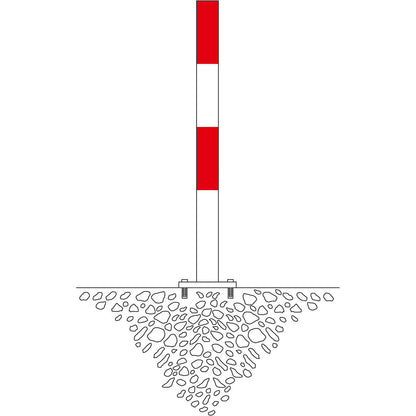 Bollard Morion, for bolting in place, Ø 76 mm, painted red/white, 1 eyelet.