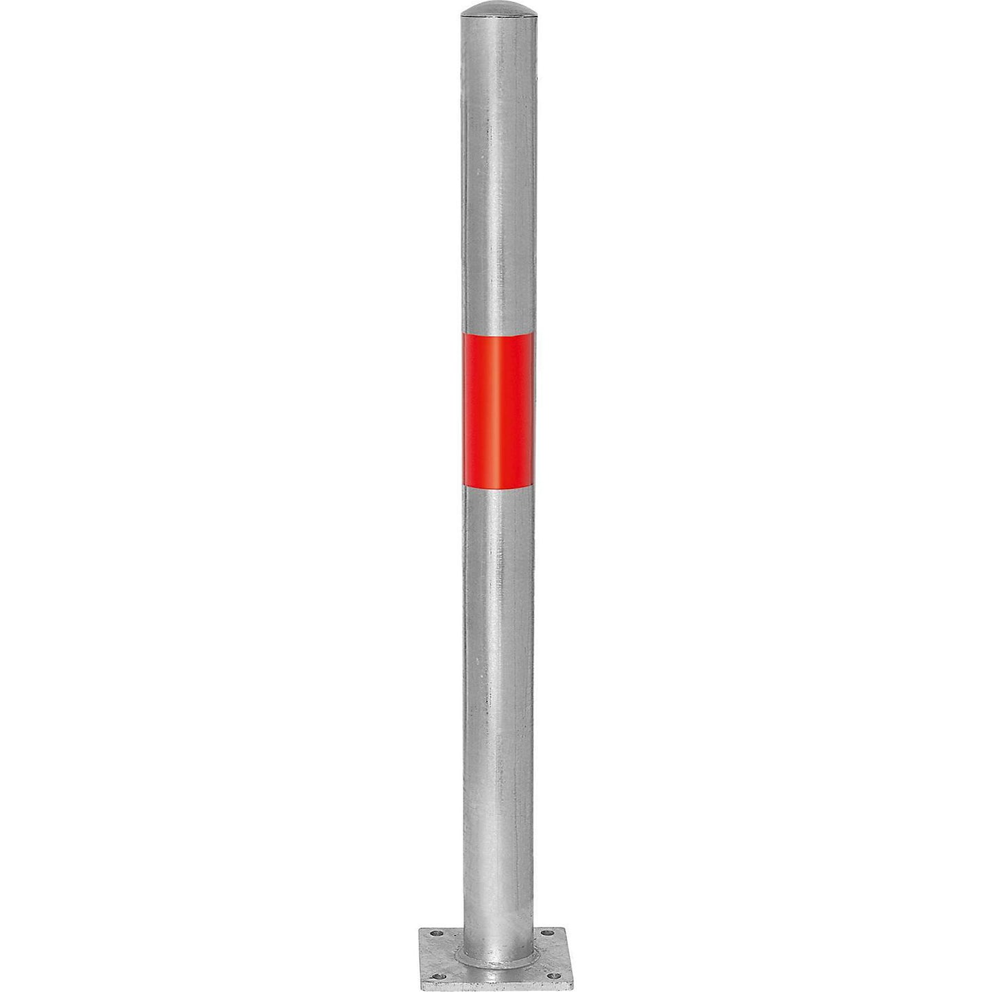 Bollard Morion, for bolting in place, Ø 76 mm, hot dip galvanised / reflective red.