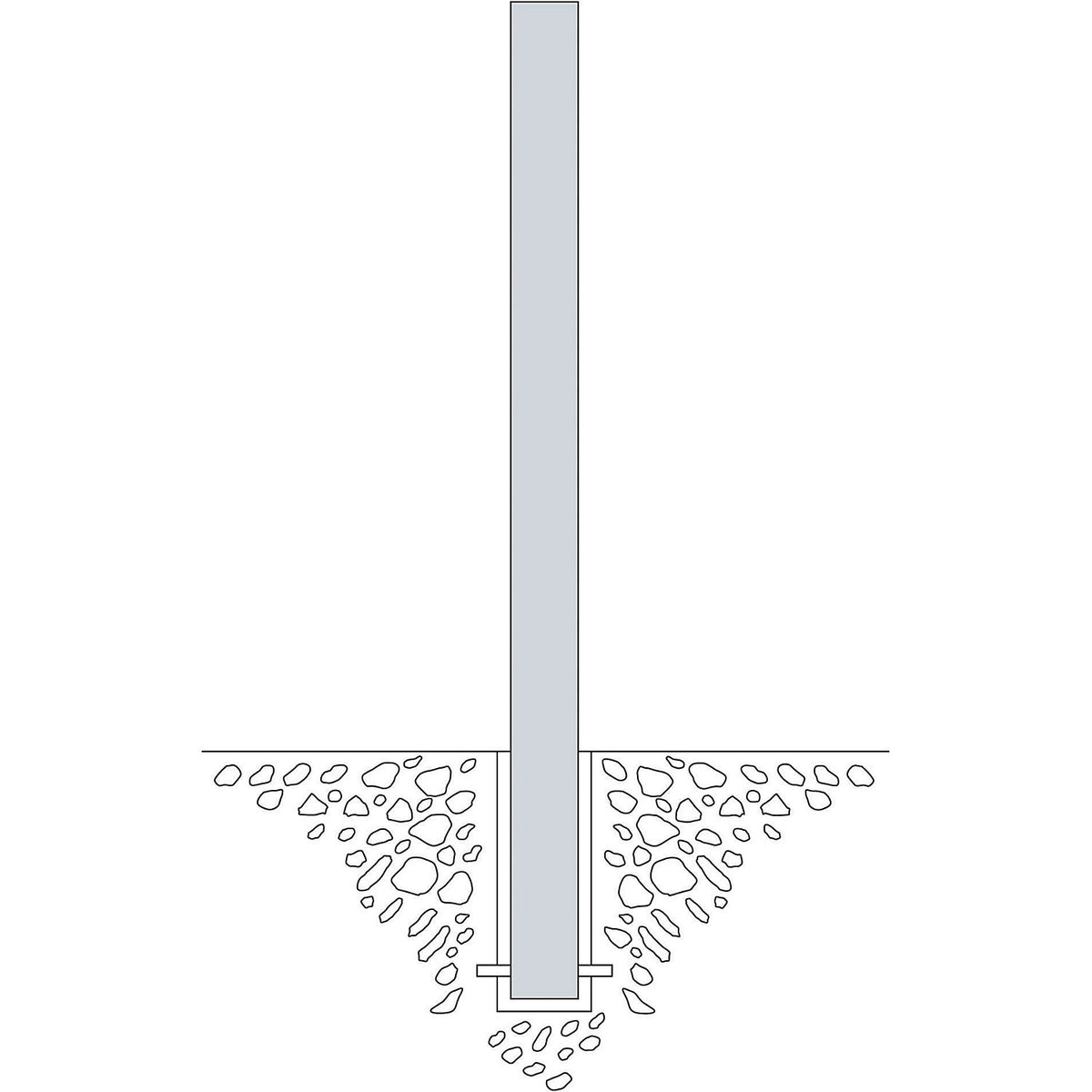 Bollard Morion, for setting in concrete, Ø 90 mm, hot dip galvanised, 2 eyelets.