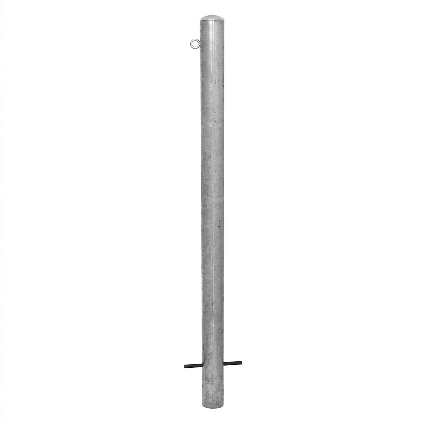 Bollard Morion, for setting in concrete, Ø 76 mm, hot dip galvanised, 1 eyelet.