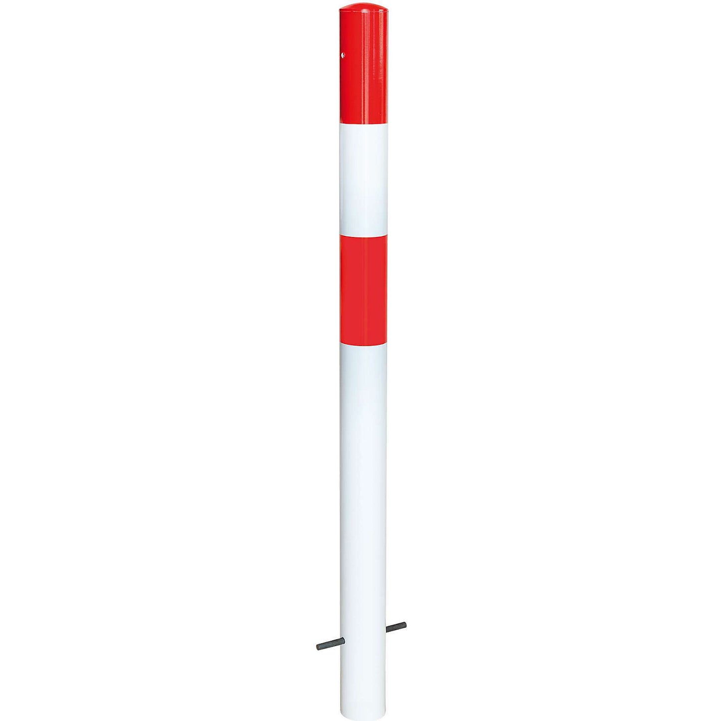 Bollard Morion, for setting in concrete, Ø 90 mm, plastic coated red/white.