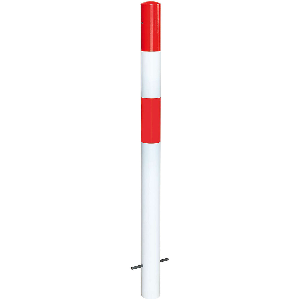 Bollard Morion, for setting in concrete, Ø 90 mm, plastic coated red/white.