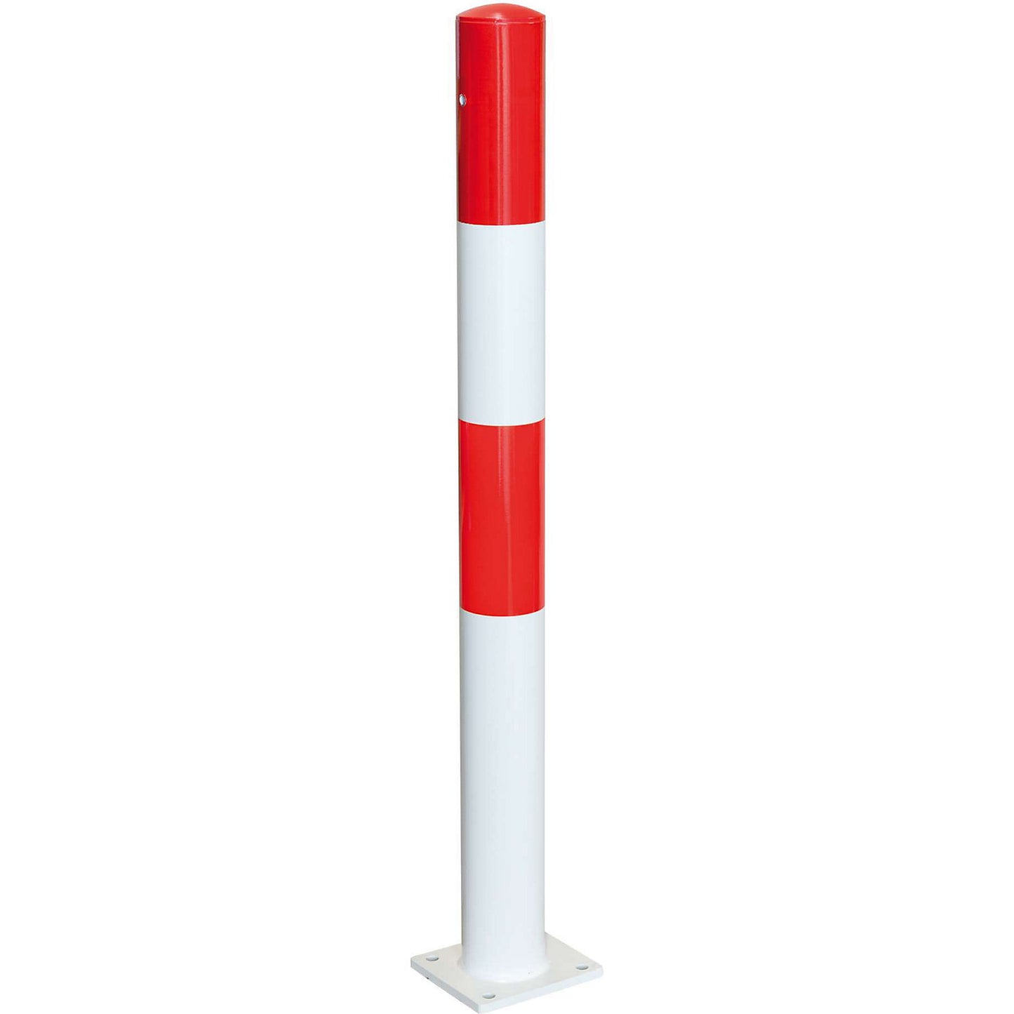 Bollard Morion, for bolting in place, Ø 90 mm, painted red/white.