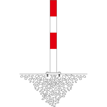 Bollard Morion, for bolting in place, Ø 90 mm, plastic coated red/white.