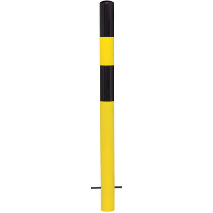 Bollard Morion, for setting in concrete, Ø 90 mm, painted black/yellow.