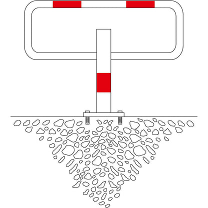 Parking barrier, for bolting in place, hot dip galvanised.