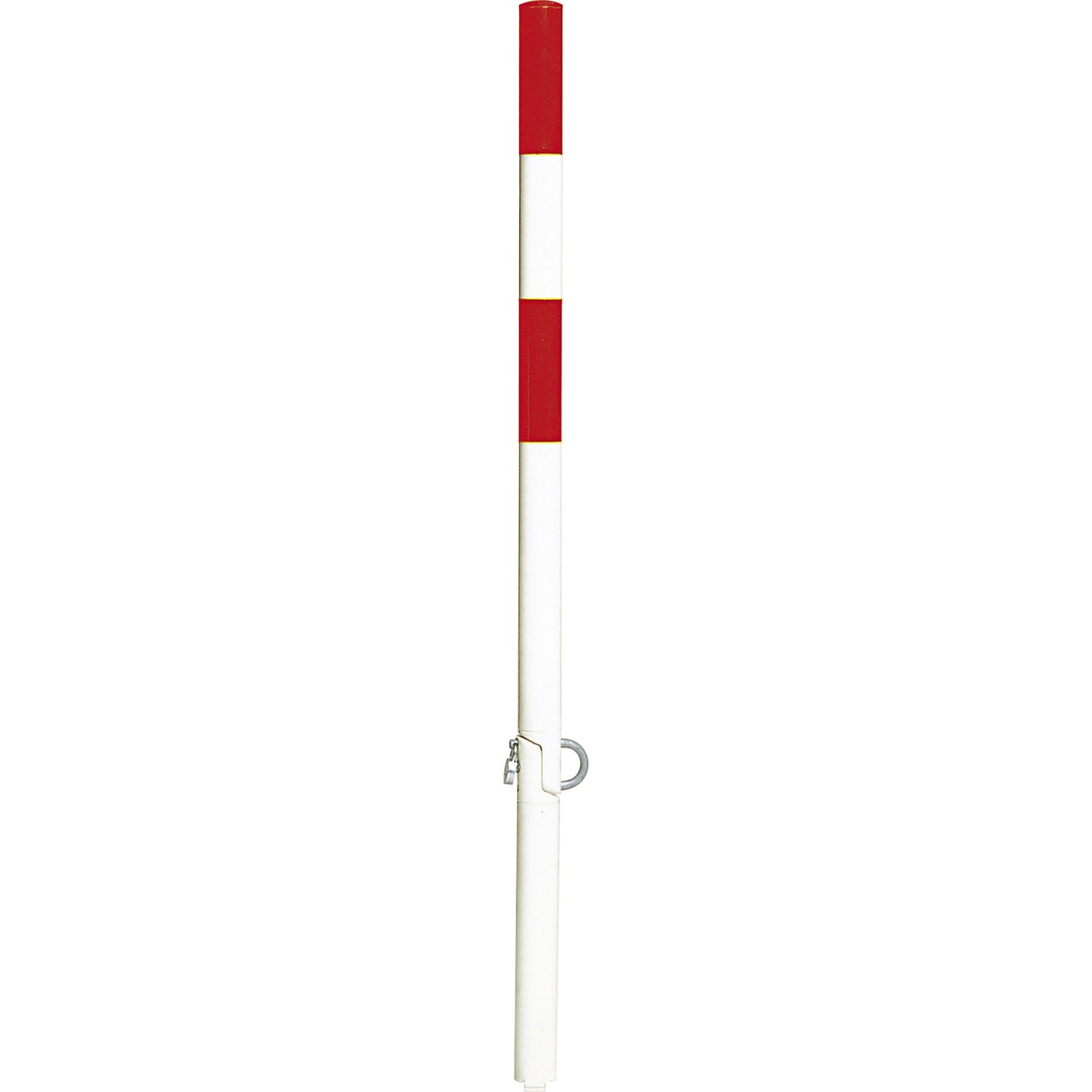 Folding barrier post, for concreting in, red-white.