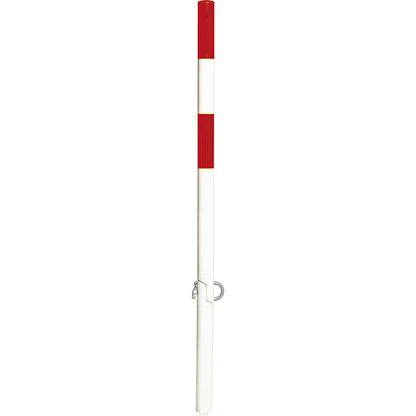 Folding barrier post, for concreting in, red-white.