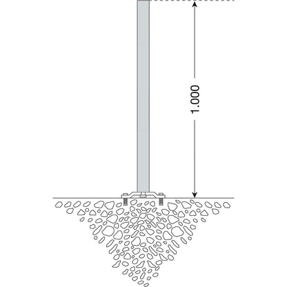 Barrier post made of steel, for bolting in place, Ø 60 mm, hot dip galvanised.