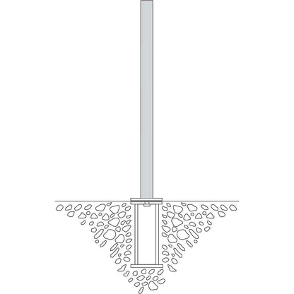 Barrier post made of steel, for setting in concrete, Ø 60 mm, hot dip galvanised.
