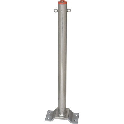 Barrier post made of steel, for bolting in place, Ø 76 mm, hot dip galvanised.