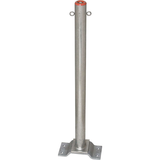 Barrier post made of steel, for bolting in place, Ø 76 mm, hot dip galvanised.