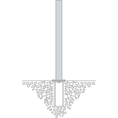 Barrier post made of steel, for setting in concrete, Ø 76 mm, hot dip galvanised.