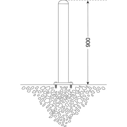 Stainless steel bollard, for bolting in place, Ø 108 mm.