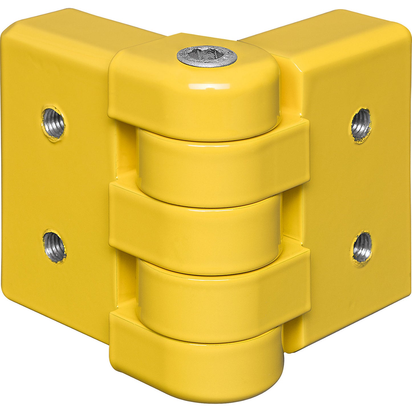 Crash protection plank, corner rail joint, plastic coated.