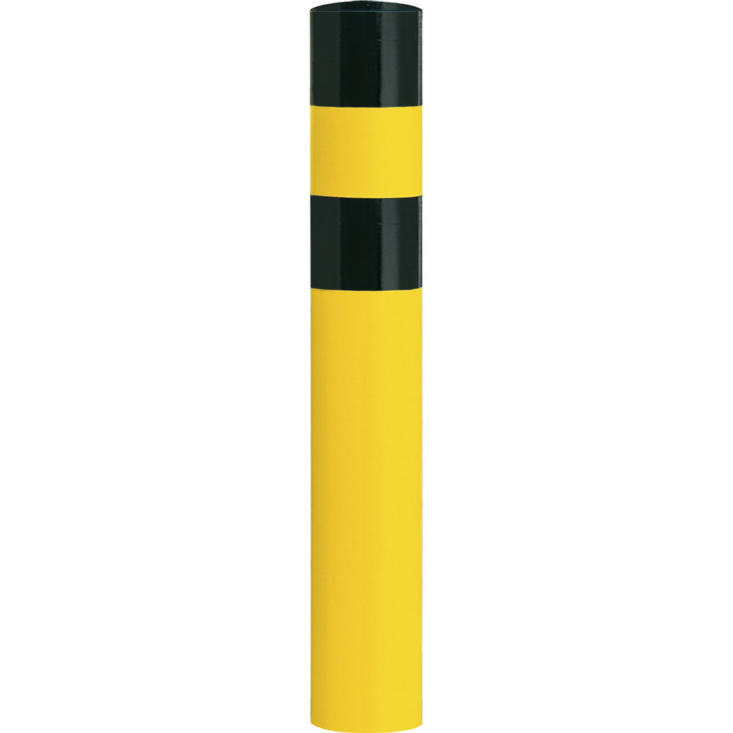 Crash protection bollard, size XL, black/yellow, for concreting in.