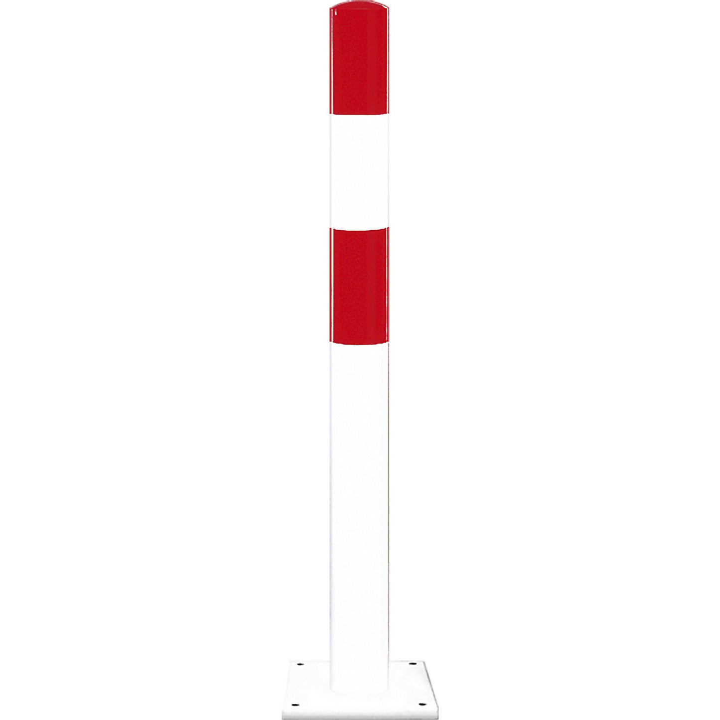 Crash protection bollard, size S, red/white, for bolting in place.