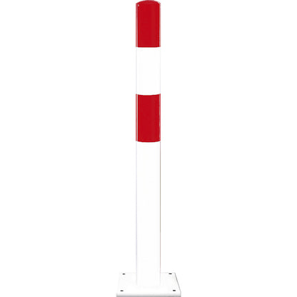 Crash protection bollard, size S, red/white, for bolting in place.