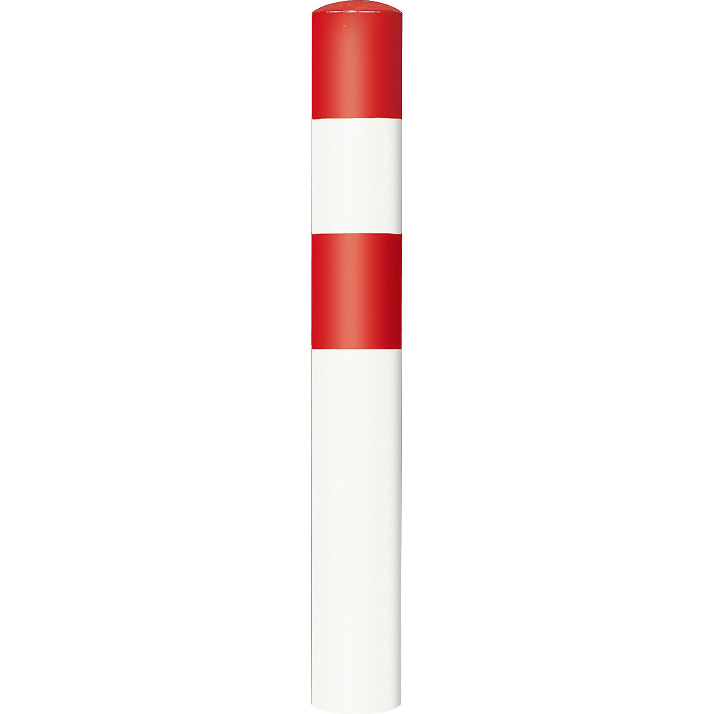 Crash protection bollard, size L, red/white, for concreting in.