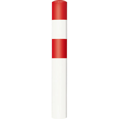 Crash protection bollard, size L, red/white, for concreting in.