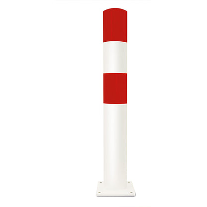 Crash protection bollard, size L, red/white, for bolting in place.