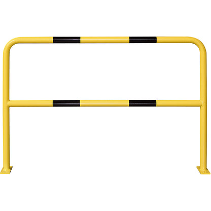 Protective barrier rail, steel, Ø 48 mm, for bolting in place, width 1500 mm, plastic coated.