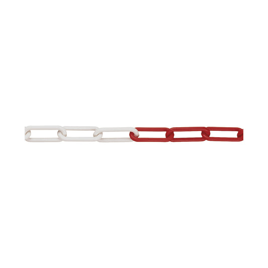 PE link chain, link thickness 6 mm, band length 10 m, red/white.