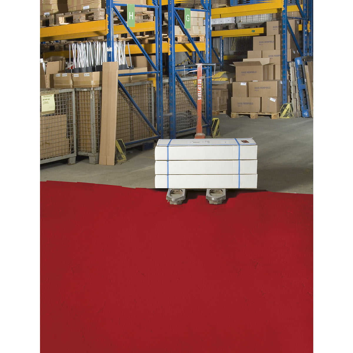 Floor paint, 5 litre bucket, red.