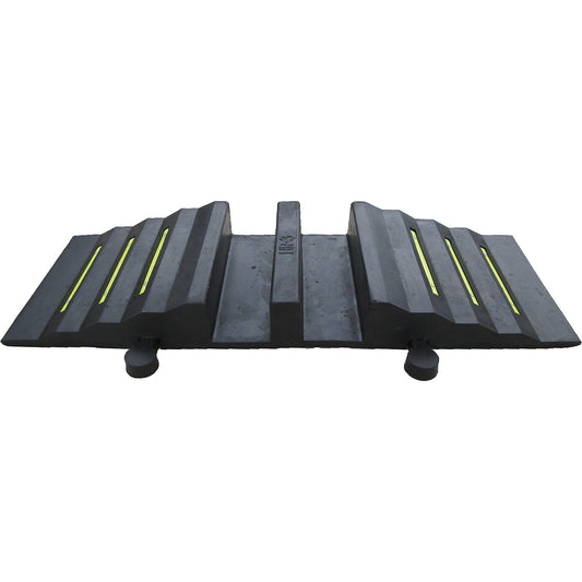 Hose and cable bridge, height 85 mm, cables up to 75 mm Ø, black, LxW 855 x 300 mm.