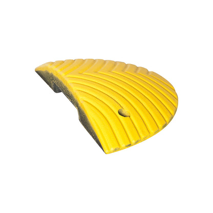 Speed ramp, recycled plastic, height 70 mm, max. 10 km/h, end element with groove.