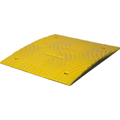 Speed ramp, recycled plastic, height 30 mm, max. 30 km/h, standard element, yellow.
