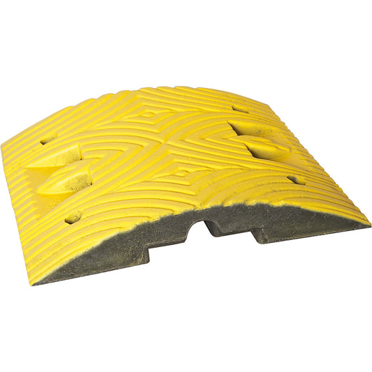 Speed ramp, recycled plastic, height 70 mm, max. 10 km/h, standard element, yellow.