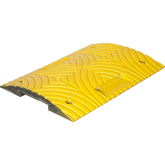 Speed ramp, recycled plastic, height 50 mm, max. 20 km/h, standard element, yellow.