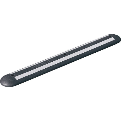 Bay marker made of recycled rubber, white reflective, LxWxH 1200 x 150 x 45 mm, black.