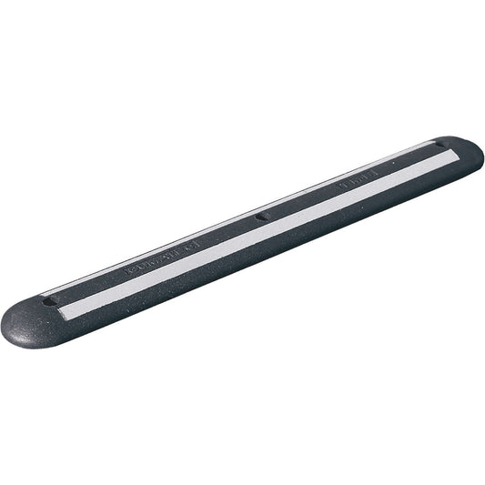 Bay marker made of recycled rubber, white reflective, LxWxH 1200 x 150 x 45 mm, black.