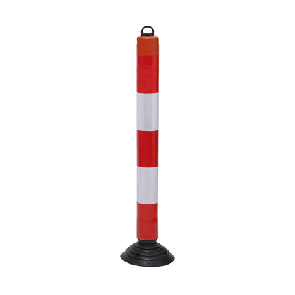 LeitPin guide post with eyelet cap, model 100-TL, height 1050 mm, reflective red-white.