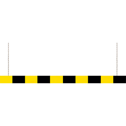 Aluminium height limiter, black-yellow reflective, length 5000 mm.
