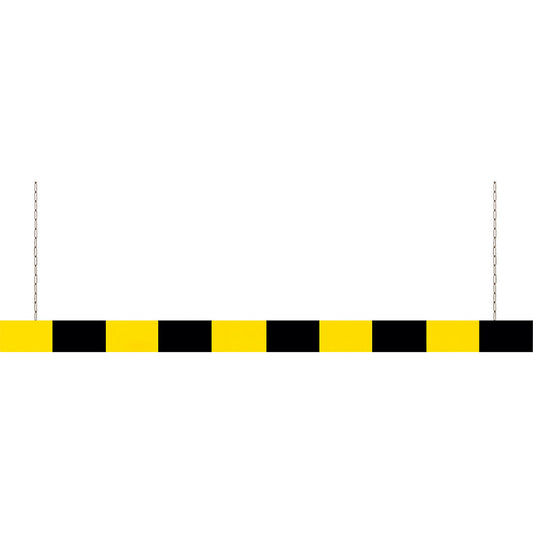 Aluminium height limiter, black-yellow reflective, length 5000 mm.
