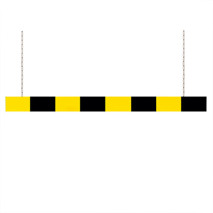 Aluminium height limiter, black-yellow reflective, length 3000 mm.