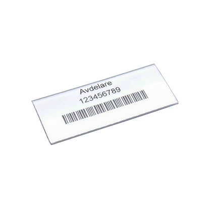 Labels with holder, for shelf bin, height 30 mm, width 75 mm, pack of 100.