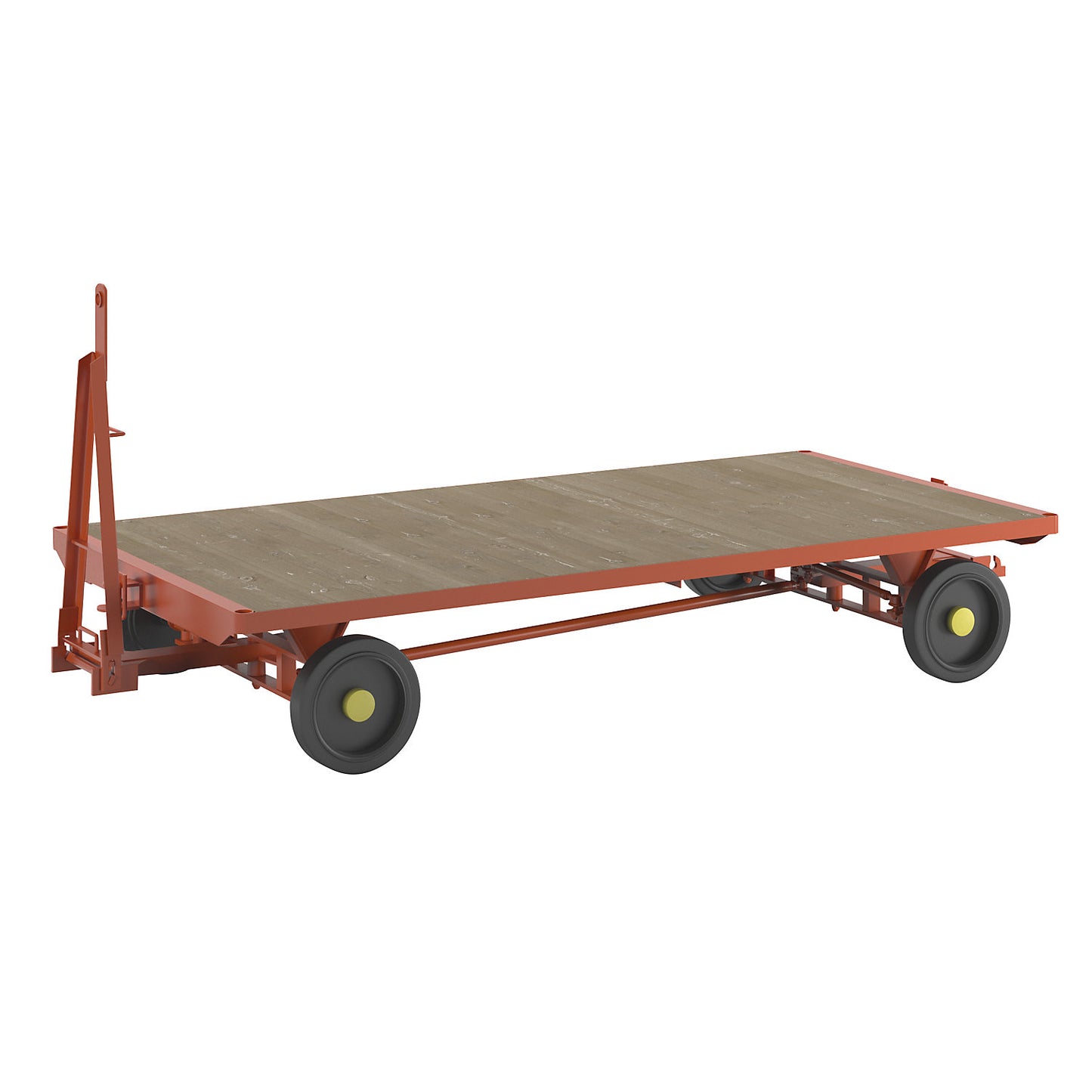 Trailer, 4-wheel linked ackerman steering, max. load 3 t, platform 3.0 x 1.5 m, solid rubber tyres.