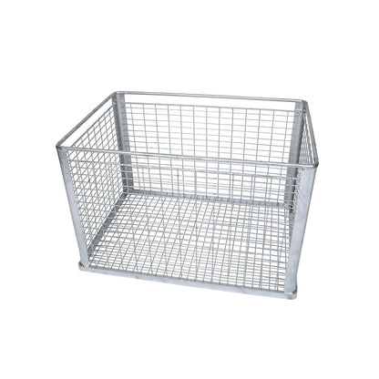 Stacking basket for heavy items, large mesh size, external dims. LxWxH 815 x 565 x 525 mm.