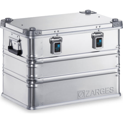 Aluminium transport case, capacity 73 l, internal LxWxH 550 x 350 x 380 mm, robust construction.