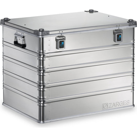 Aluminium transport case, capacity 239 l, internal LxWxH 750 x 550 x 580 mm, robust construction.