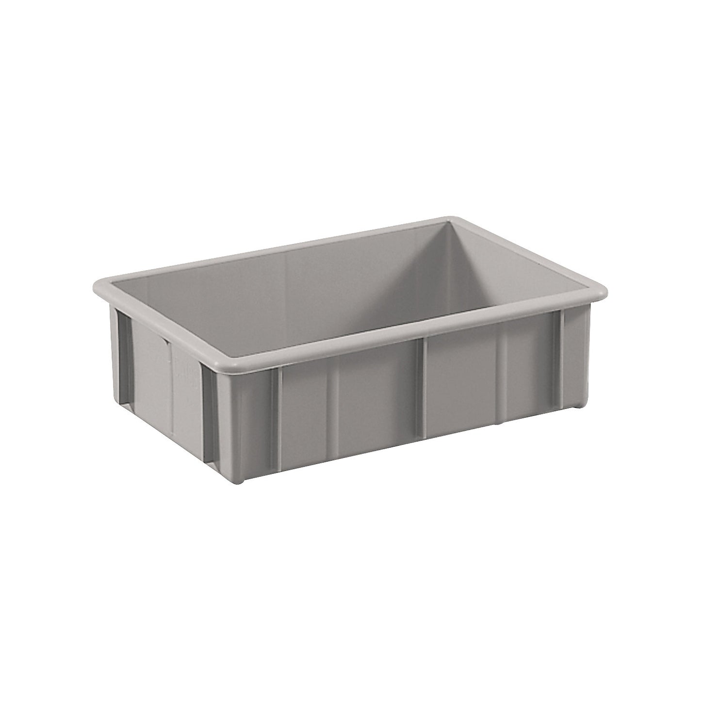Stacking container made of polyethylene, with reinforcement ribs, capacity 16 l, grey.
