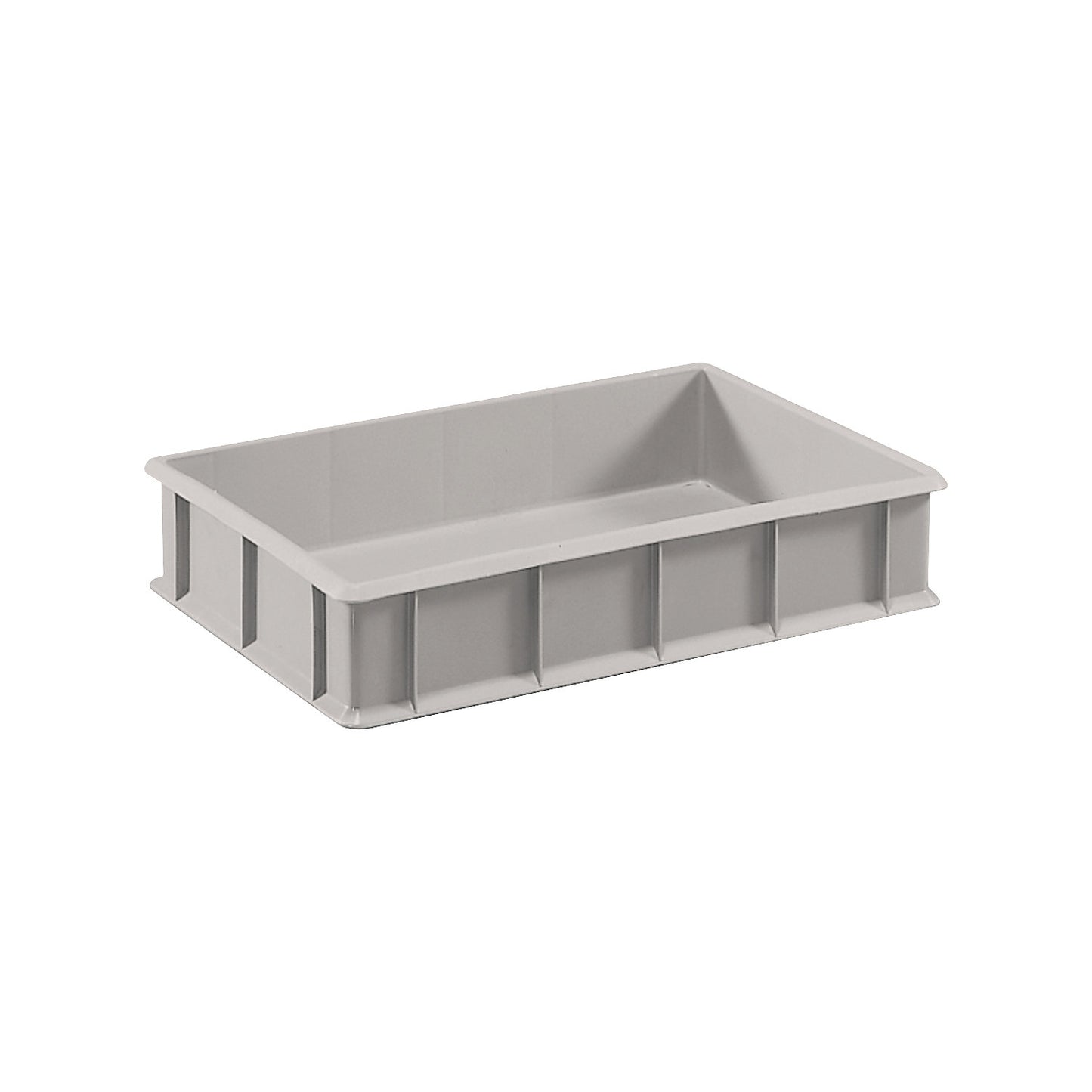 Stacking container made of polyethylene, with reinforcement ribs, capacity 20 l, grey.