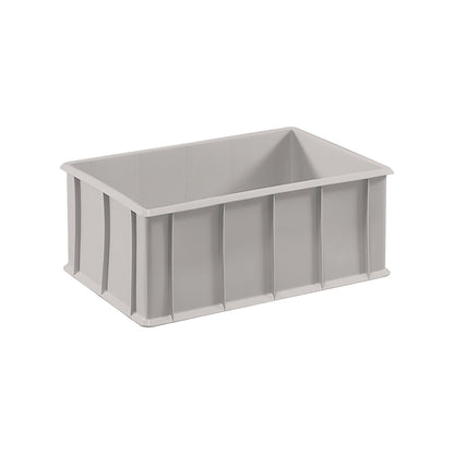 Stacking container made of polyethylene, with reinforcement ribs, capacity 42 l, grey.