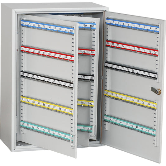Security key cabinets, 300 hooks, HxWxD 550 x 380 x 205 mm, light grey.